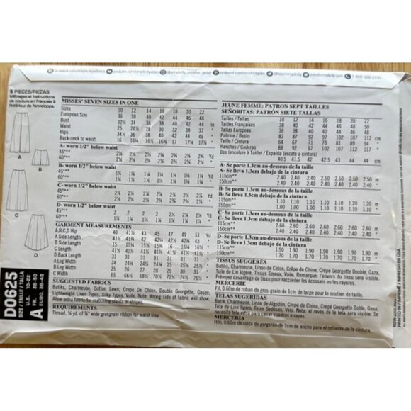 NEWLOOK #D0625 Women's Pattern Seven Sizes in One 10 - 22 Uncut  Sku 0248 - Picture 4 of 4